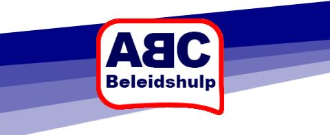 Logo van ABC Beleidshulp op blauwe achtergrond